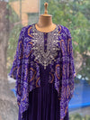 Purple Bandhej Kaftan Style Gown