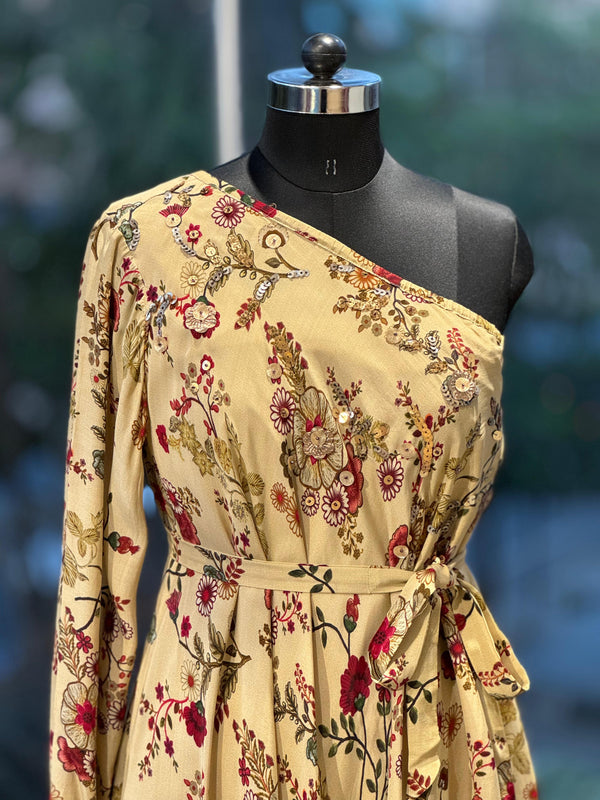 Beige Floral Tunic