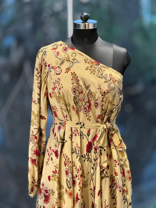 Beige Floral Tunic