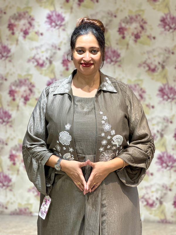 Grey Pleated Tunic