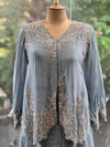 Greyish Blue Palazzo Set