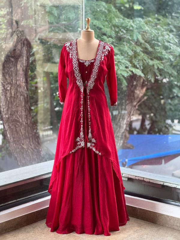 Red Jacket Style Gown