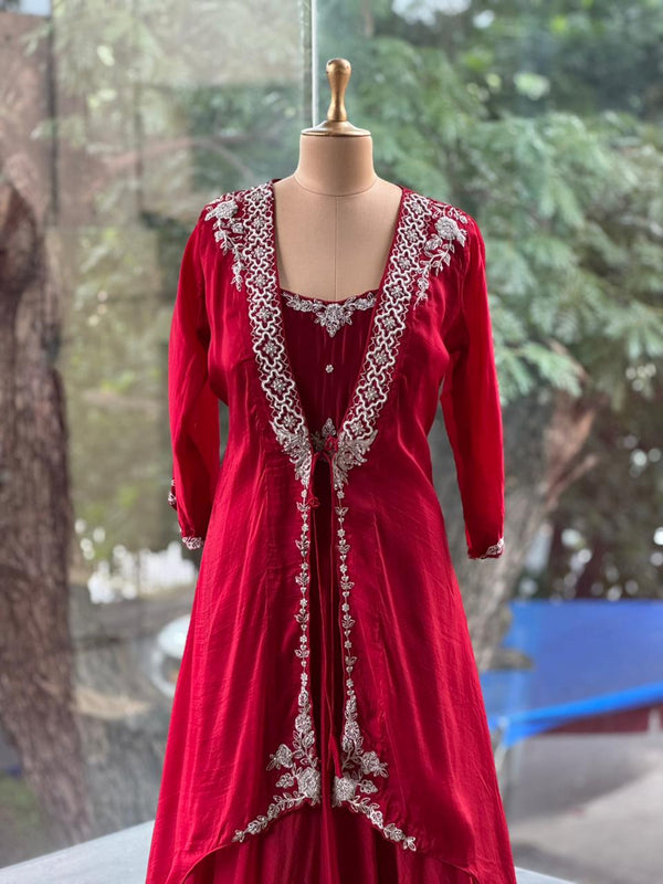 Red Jacket Style Gown
