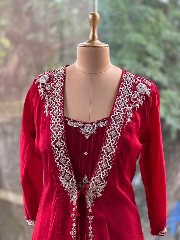Red Jacket Style Gown