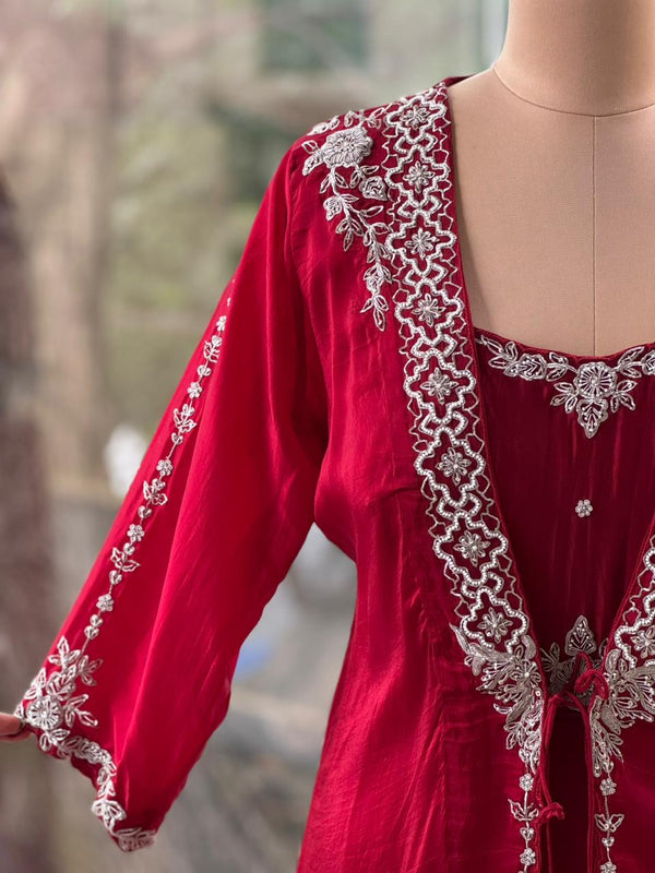 Red Jacket Style Gown