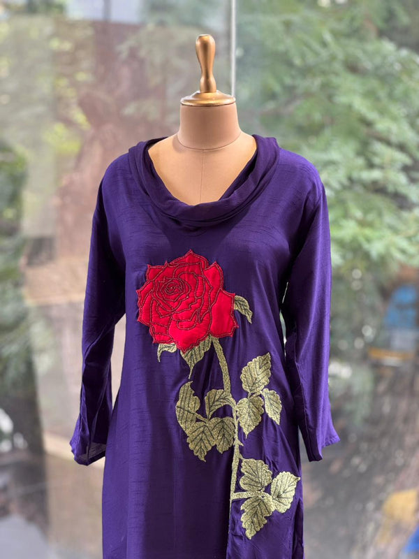 Purple Cowl Neck Co Ord