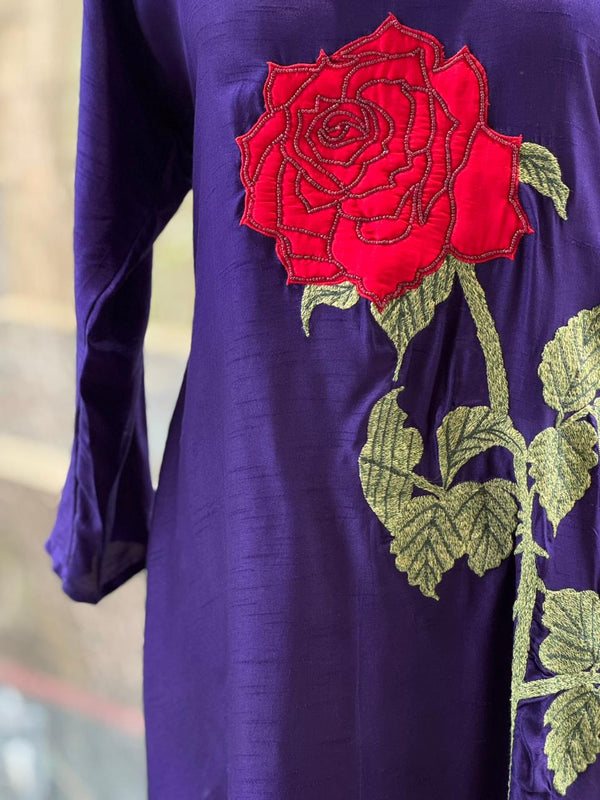Purple Cowl Neck Co Ord