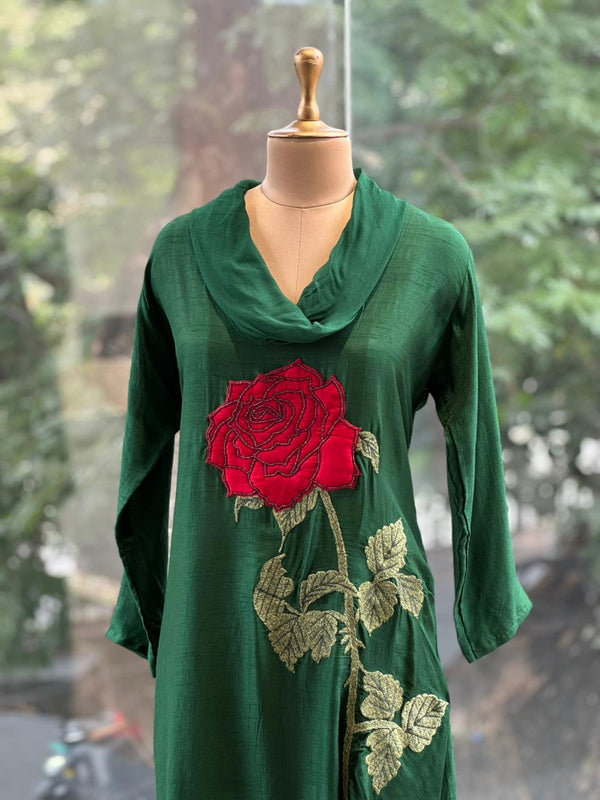 Green Cowl Neck Co Ord