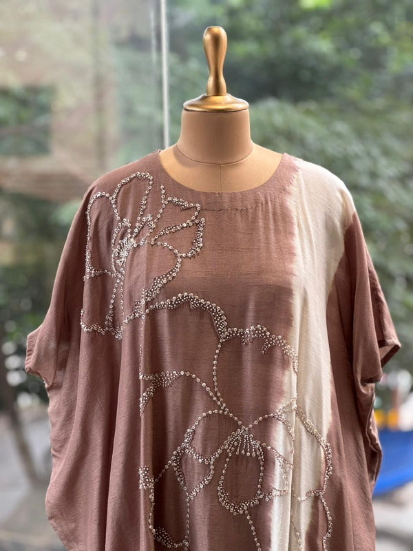 Brown Shaded Kaftan Co Ord