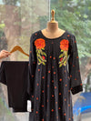 Black Floral Embroidered Co Ord