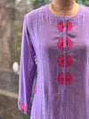 Purple Embroidered Dupatta Set