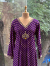 Purple Bandhej Dupatta Set
