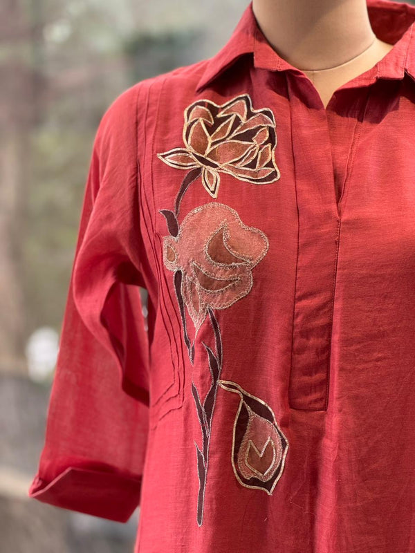 Rust Patch Work Co Ord
