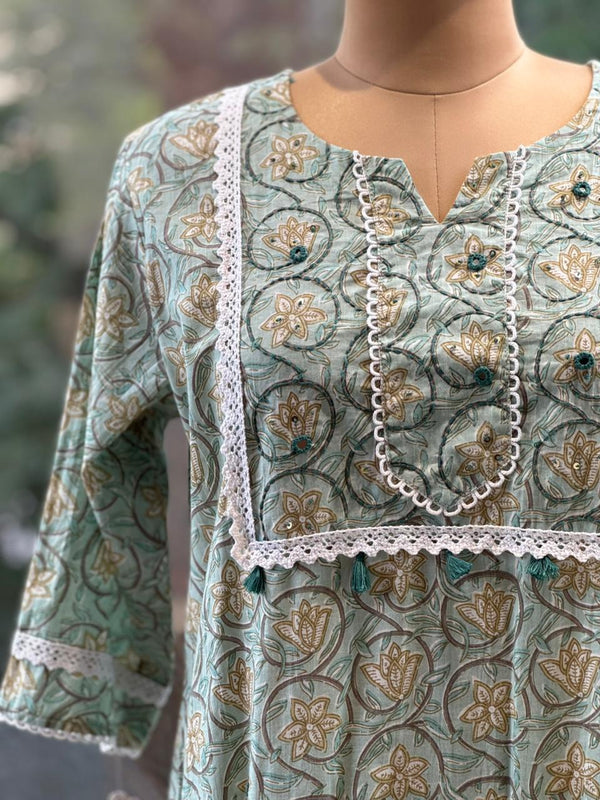 Green Printed Co Ord