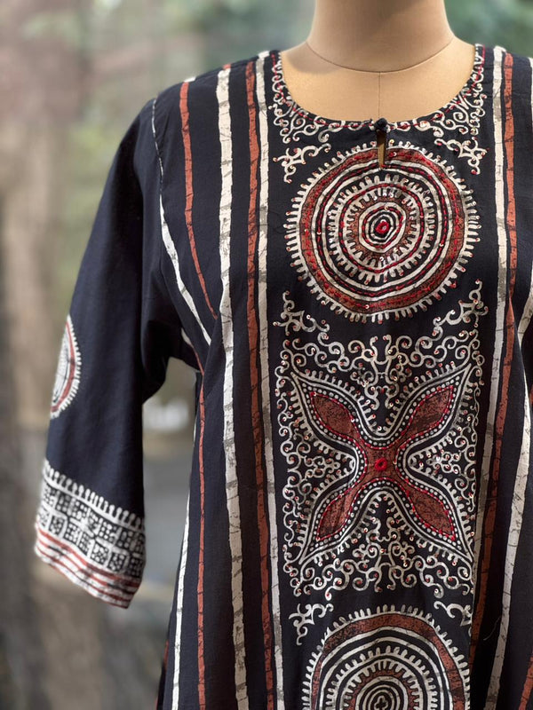 Black Printed Dupatta Set