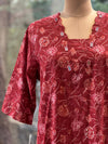 Maroon Floral Printed Dupatta Set