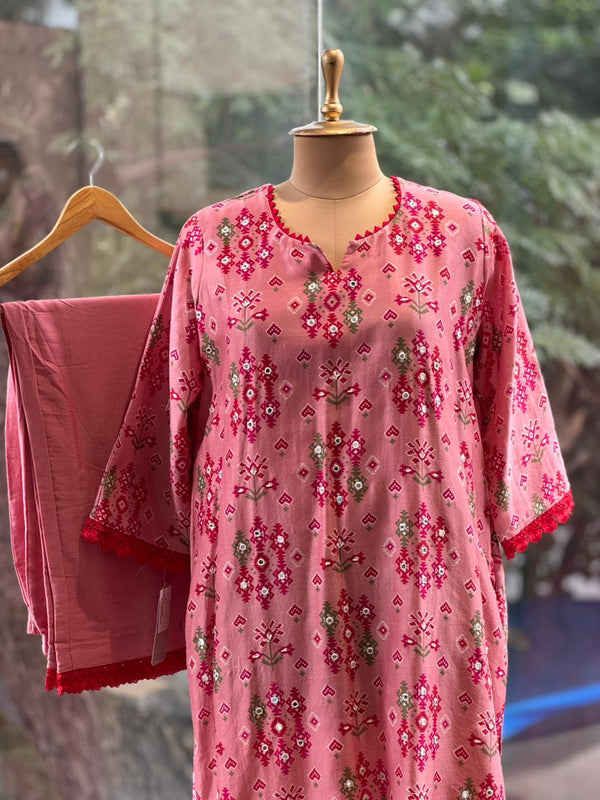 Pink Printed Co Ord