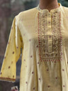 Yellow Banarasi Weaving Dupatta Set
