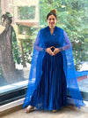 Blue Tail Sleeves Gown