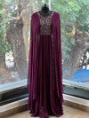 Purple Pipe Work Gown