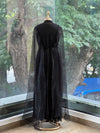 Black Tail Sleeves Gown