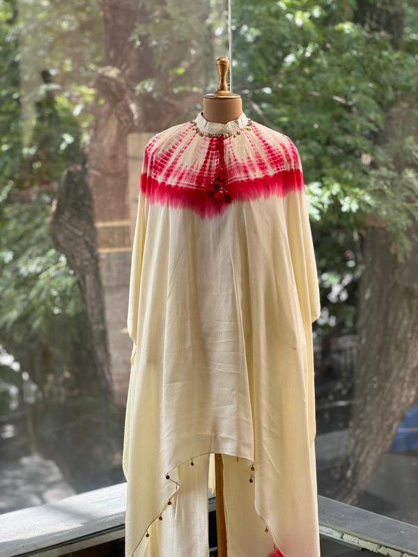 Half White Shibori Printed Co Ord