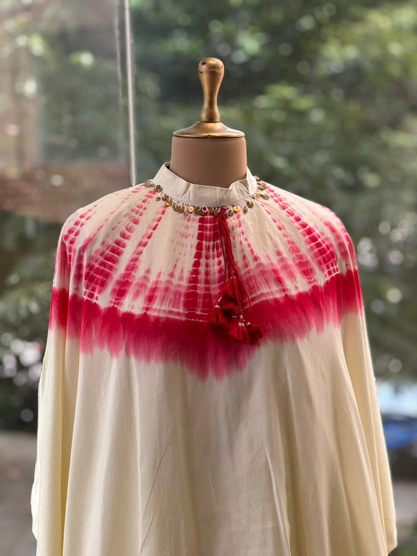 Half White Shibori Printed Co Ord