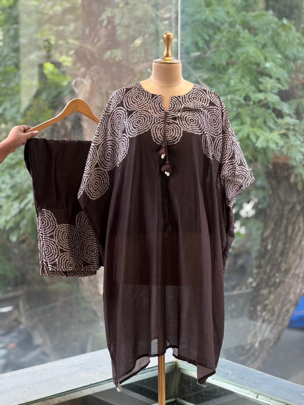 Coffee Brown Bandhej Co Ord