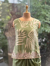 Pastel Green Pleated skirt Set