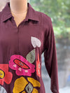 Wine Mul Chanderi Tunic