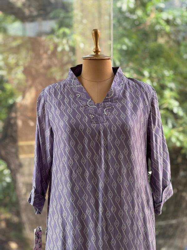 Mauve Bandhani Print Co Ord