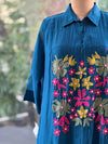 Blue Mul Chanderi Tunic
