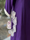 Purple White Patch Work Tunic