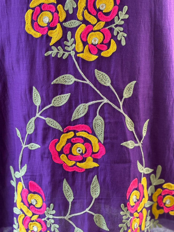 Purple Mul Chanderi Tunic