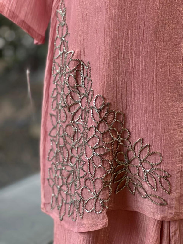 Pink Crush Tissue Palazzo Set