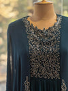 Teal Blue Pipe Work Gown