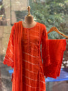 Orange Leheriya Dupatta Set