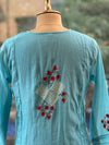 Blue Mul Dupatta Set