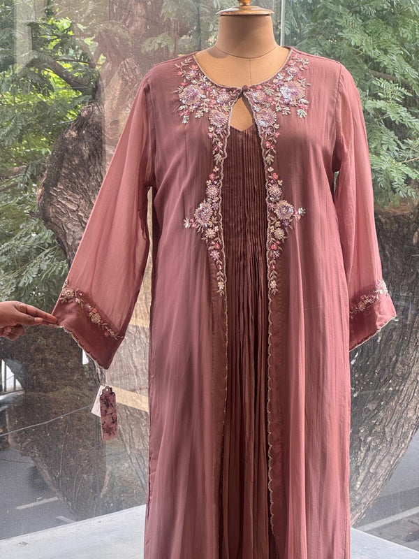 Mauve Attached Jacket Style Gown