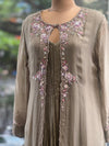 Chikoo Attached Jacket Style Gown