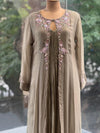 Chikoo Attached Jacket Style Gown