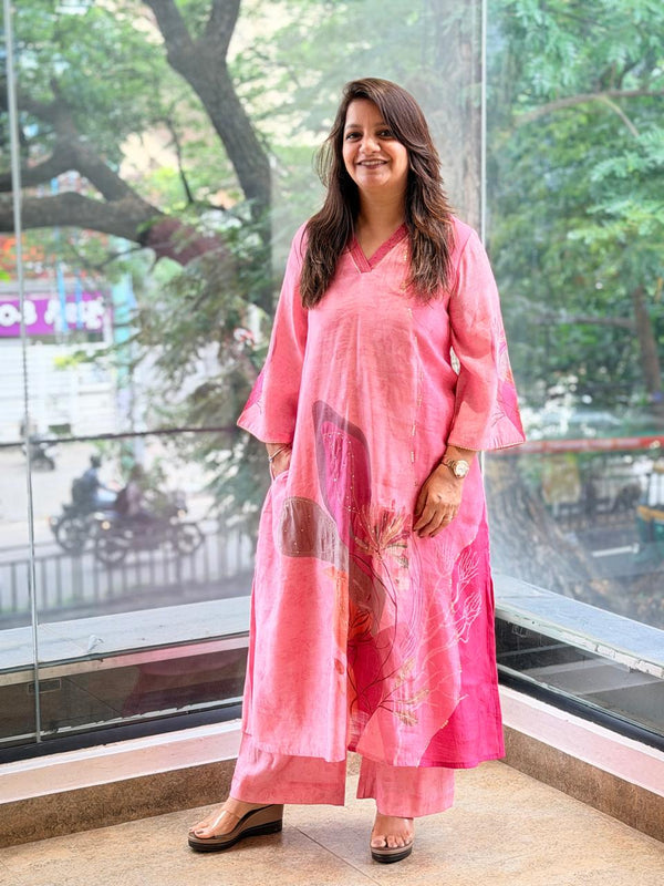 Pink Digital Printed Co Ord