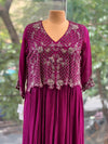 Purple Beads Work Gown