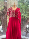 Red One Side Flap Gown