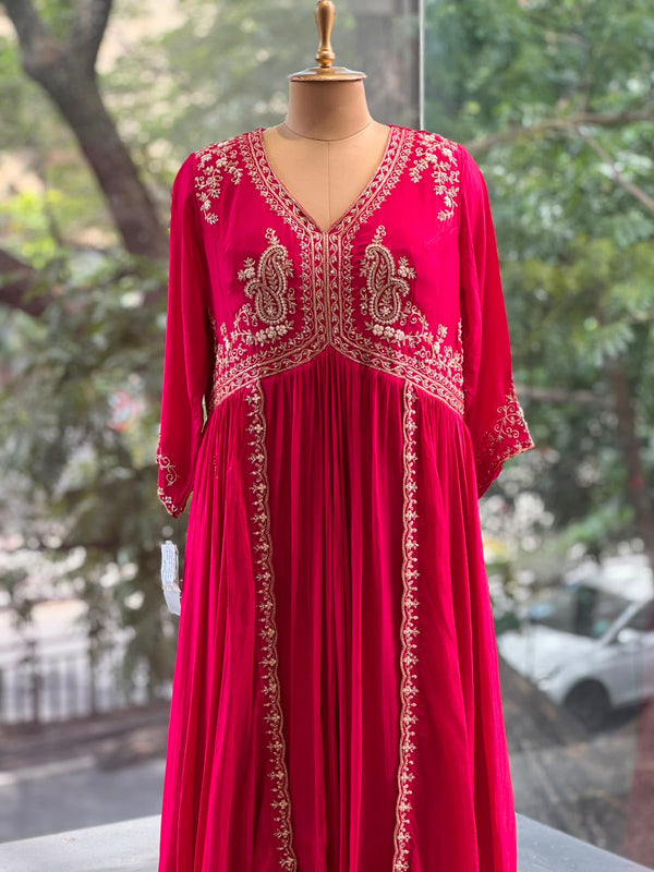 Pink Intricate Hand Work Gown