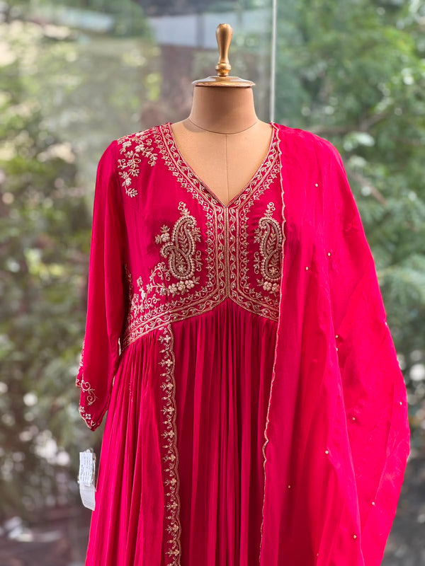 Pink Intricate Hand Work Gown