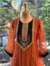Rust Glass Tissue Dupatta Set
