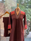Brown V Neck Co Ord