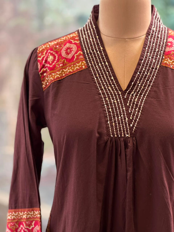 Brown V Neck Co Ord