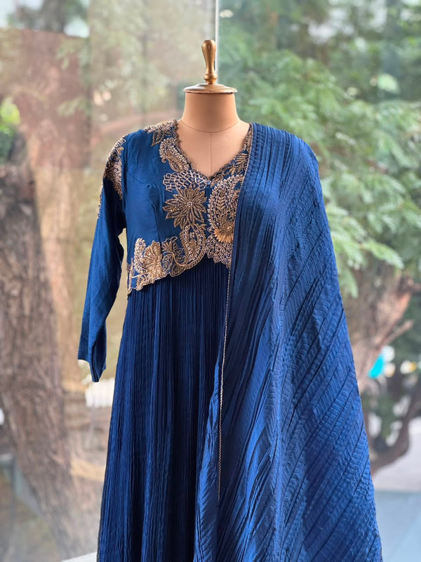 Royal Blue Crushed Gown